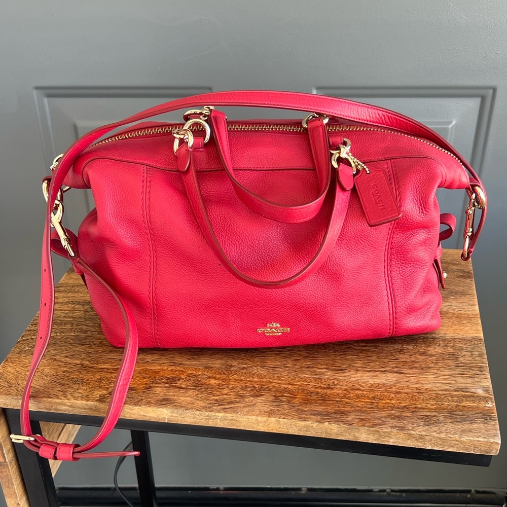 Coach Lenox Satchel Red